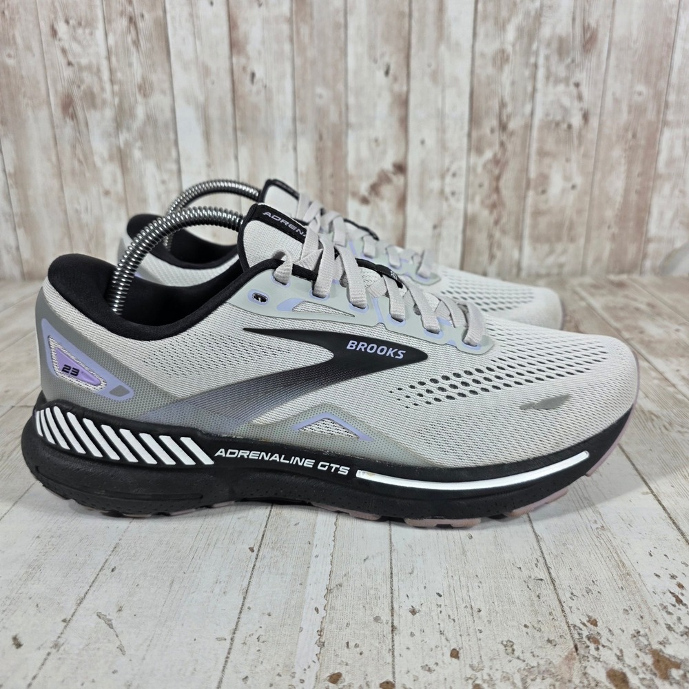 Brooks Adrenaline GTS 23 Womens 10 Wide Grey Black Running Shoes 1203811D039